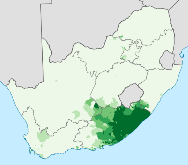  Proportion of the South African population that speaks isiXhosa as their first language, according to Census 2011 at electoral ward level