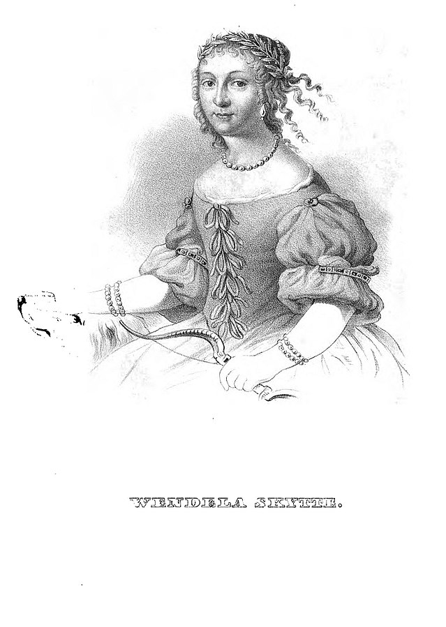 Vendela Skytte, porträtt av Alexander Wetterling (litografi av Johan Cardon)