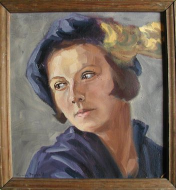 Självporträtt i olja av Karin Fryxell, 1931. Bildkälla: www.karinfryxell.se