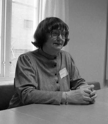 Ingrid Gottfries, 1984. Foto: Sjukhusfotograferna i Lund (Sydsvenska Medicinhistoriska Sällskapet - beskuren)