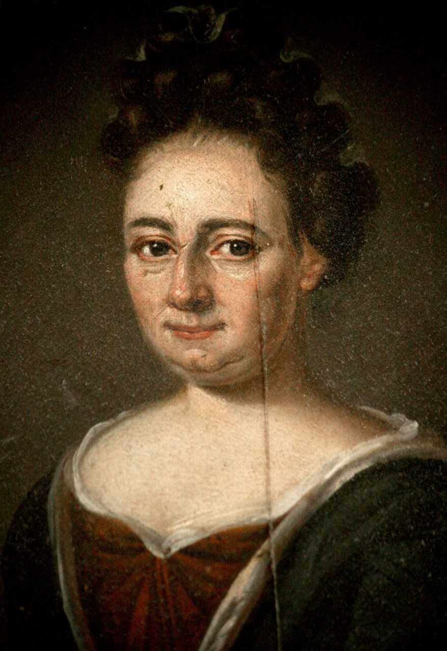 Portrait of Maria Wilckens on the epitaph in Västerås Cathedral. Artist and year unknown. Photo: Johan Andersson