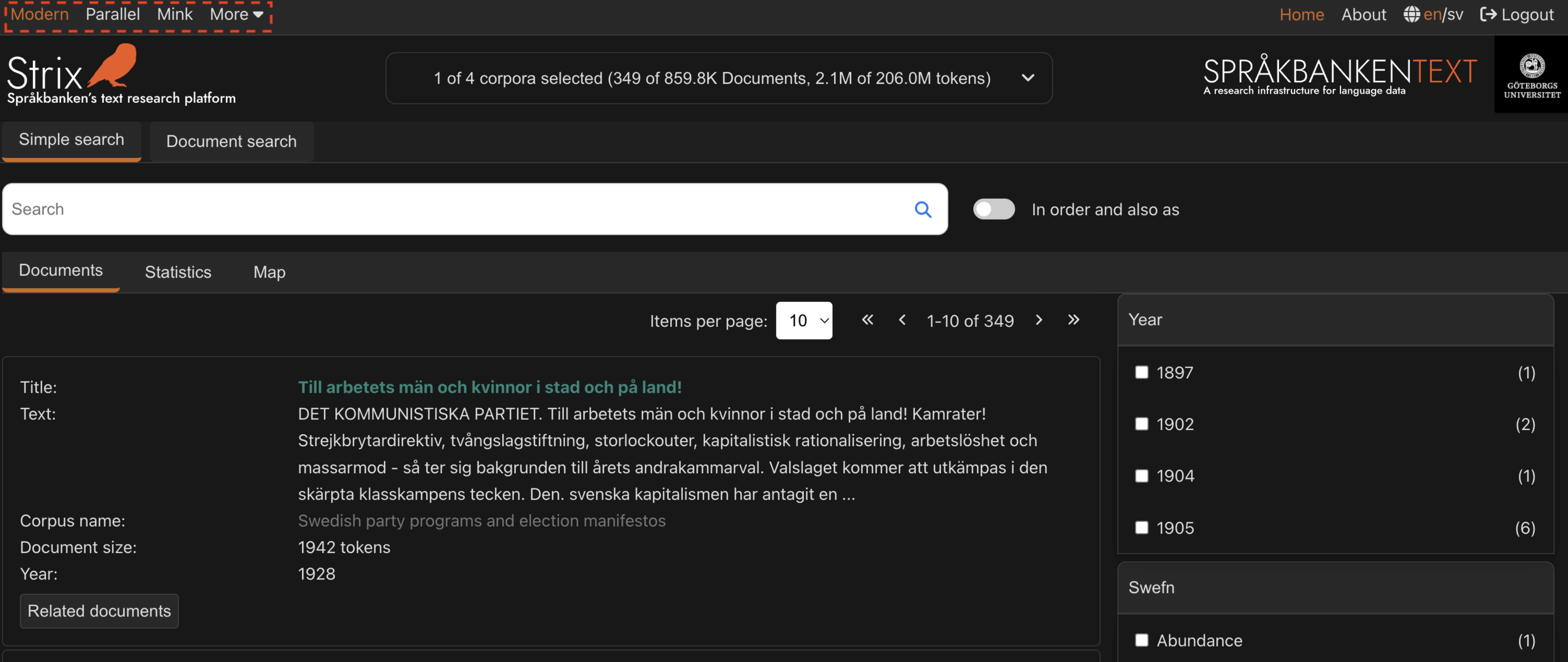 Modes in Strix (Dark Mode)