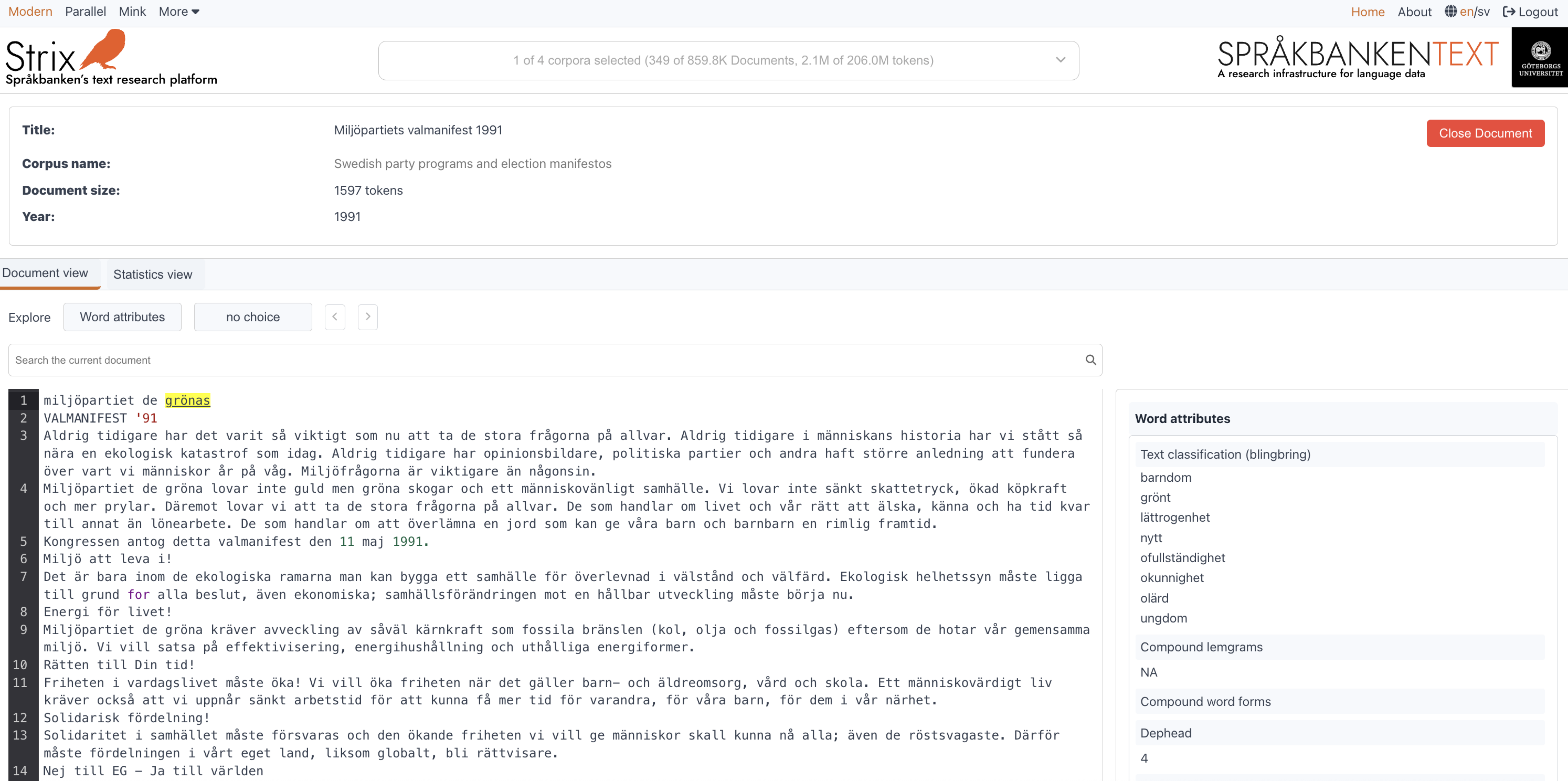 Document View in Strix
