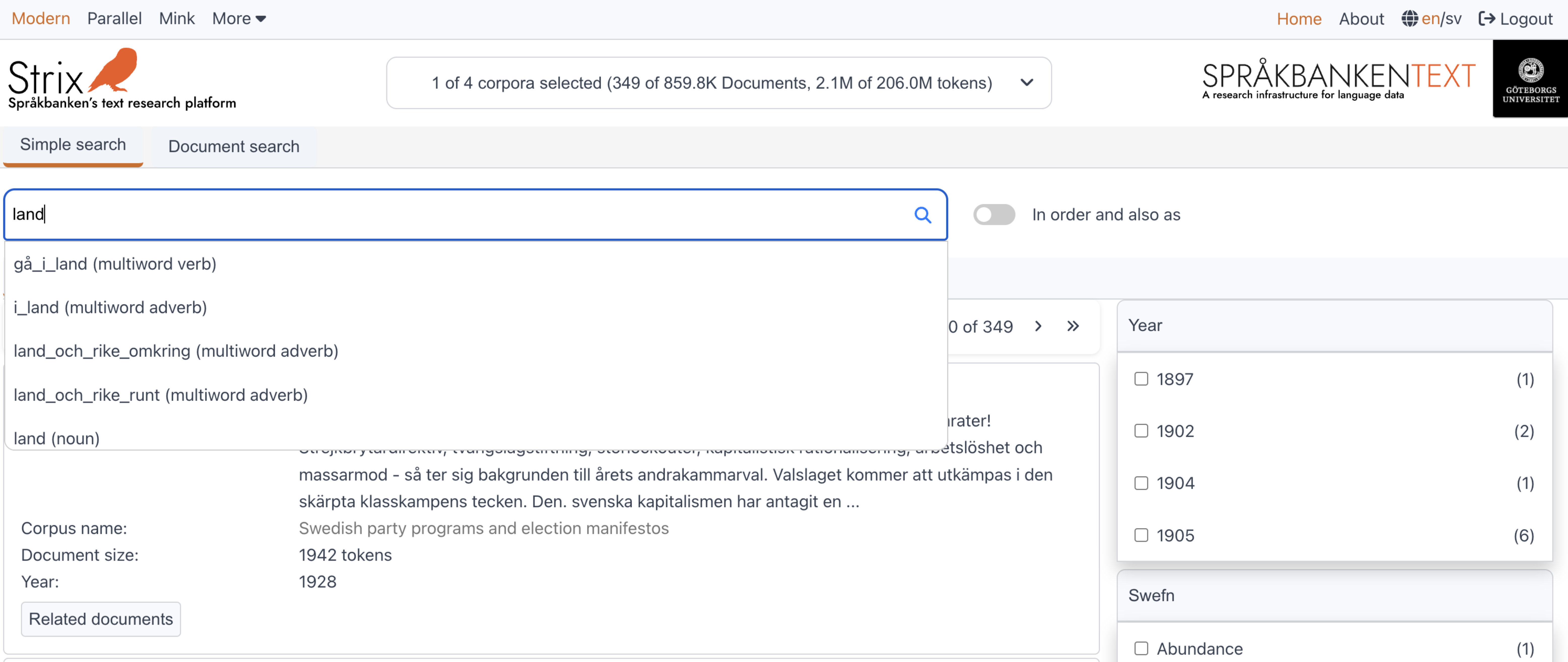 Simple search