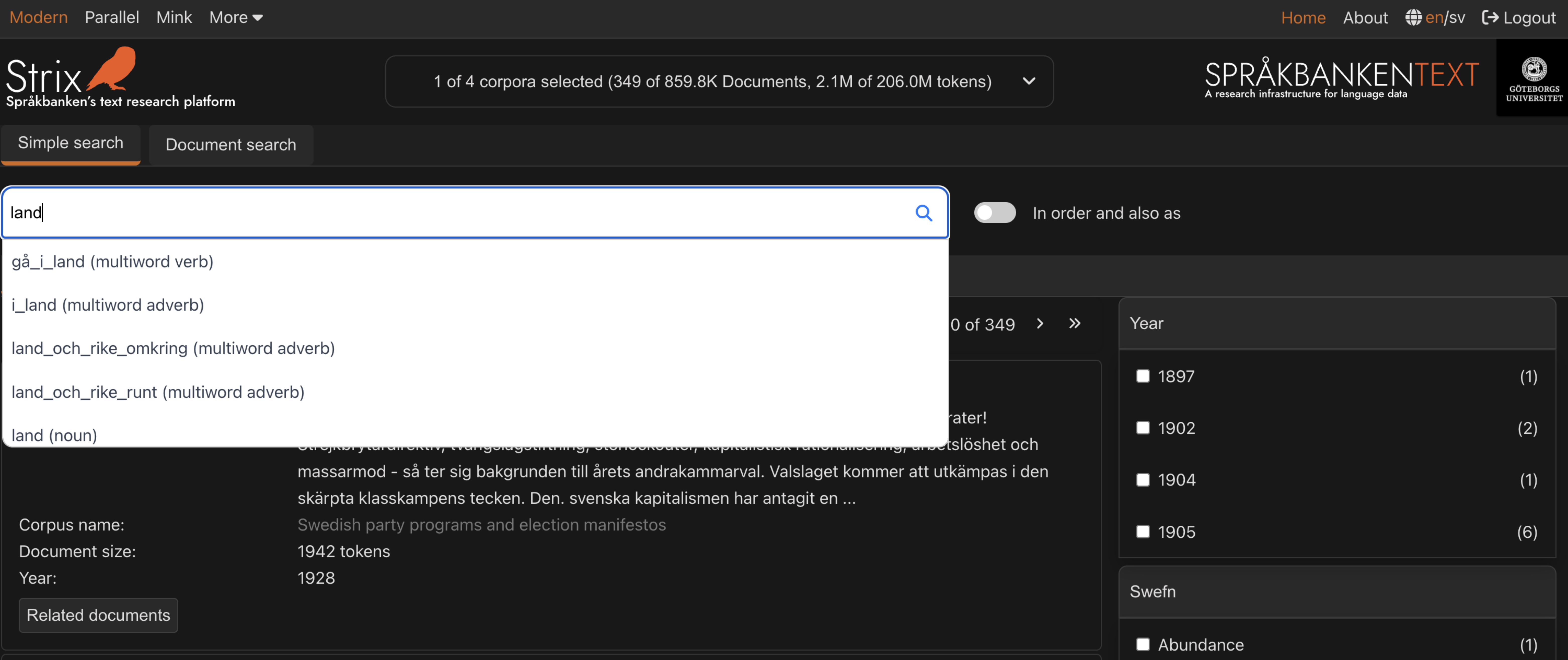 Simple search